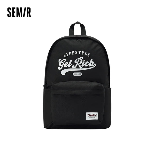 កាបូបស្ពាយបុរស Semir បោះពុម្ពអក្សរ កាបូបកុំព្យូទ័រយួរដៃសិស្ស សាមញ្ញ ងាយស្រួលពាក់ពេលចេញទៅក្រៅ ធម្មតា ធ្វើដំណើរប្រចាំថ្ងៃ កាបូបយួរ សម្ភារៈប្រើប្រាស់ប្រចាំថ្ងៃ 2026