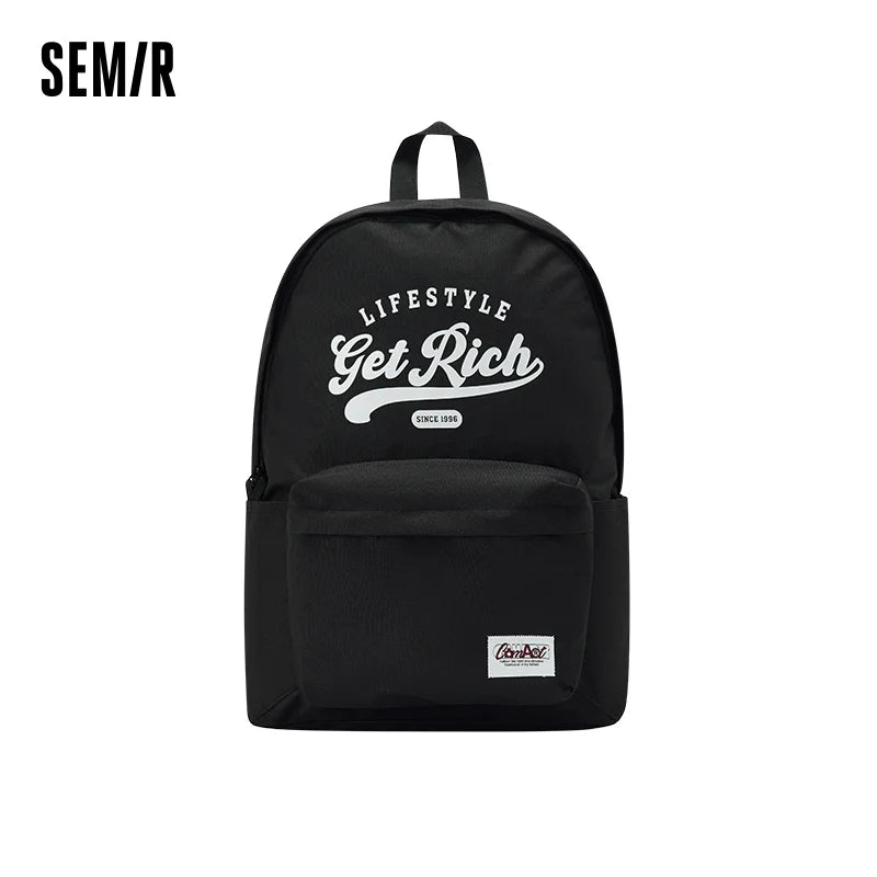 កាបូបស្ពាយបុរស Semir បោះពុម្ពអក្សរ កាបូបកុំព្យូទ័រយួរដៃសិស្ស សាមញ្ញ ងាយស្រួលពាក់ពេលចេញទៅក្រៅ ធម្មតា ធ្វើដំណើរប្រចាំថ្ងៃ កាបូបយួរ សម្ភារៈប្រើប្រាស់ប្រចាំថ្ងៃ 2026