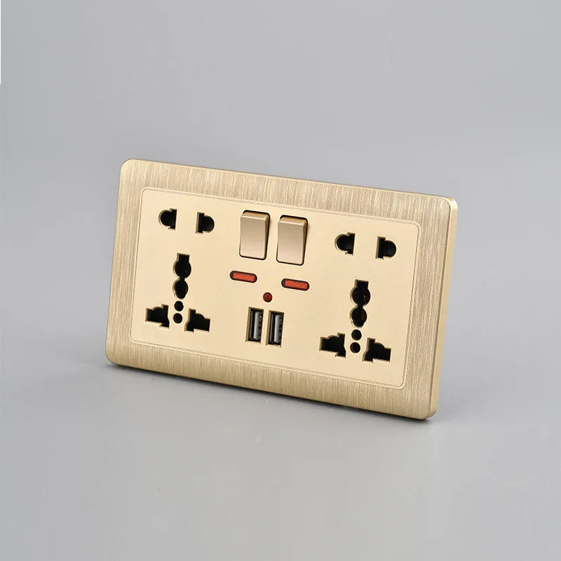 Depoguye UK standard Usb wall socket ,USB plug universal 5 hole outlet, 220v to usb Type-c  phone charging socket 146mm*86mm