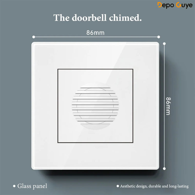 White UK 230V Tempered Glass Touch Light Switch Socket LED Wall Panel Smart Home Switches Socket Manufacturer Wholesale Supplier