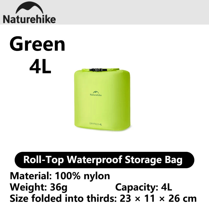 Naturehike 2026 Large New Outdoor Ultralight Roll Top PU2000+ Waterproof Storage Bag Picnic Camping Drinking Water Storage Bag