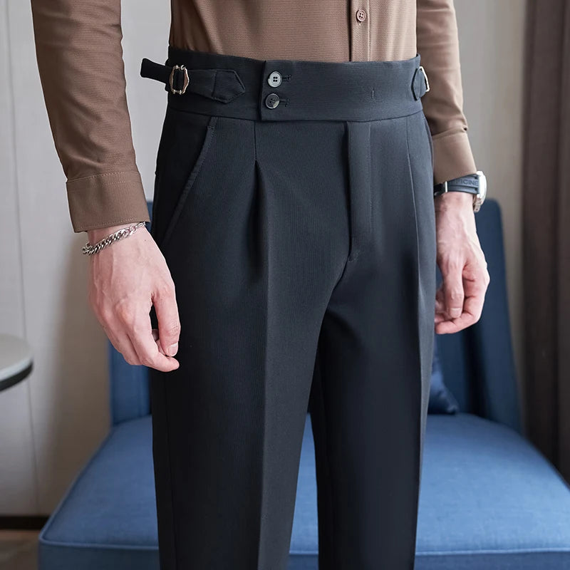 Men's Blue Green Suit Pants, Fashion Slim Dress Trousers, White Black Khaki Pantalones Hombre, Fall/Winter Male Pant Asian Size