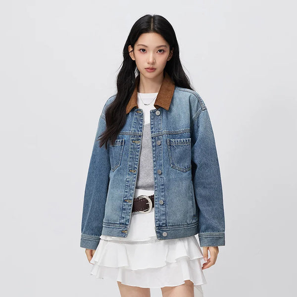 អាវក្រៅ Semir សម្រាប់នារី កអាវបត់ចុះក្រោម ស្មារលុង សមល្អ រដូវស្លឹកឈើជ្រុះ ឆ្នាំ២០២៦ អាវក្រៅបែប Vintage Streetwear