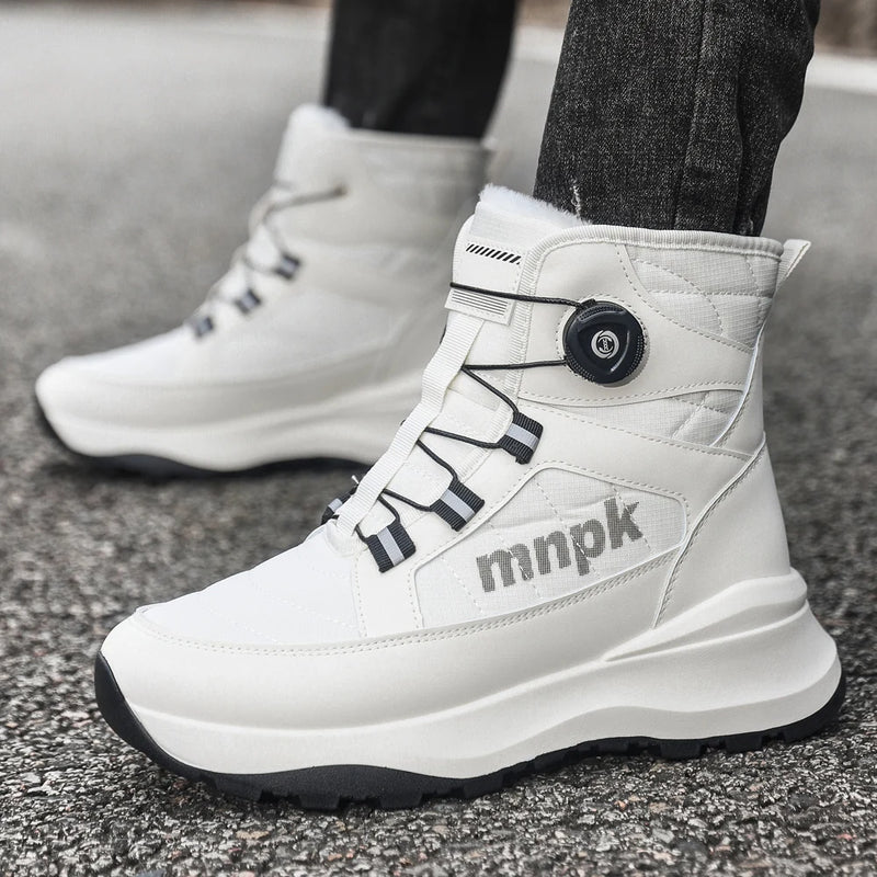 Men women's high-top plus velvet warm snow boots winter light anti-slip casual cotton boots couples fashion Joker walking boots