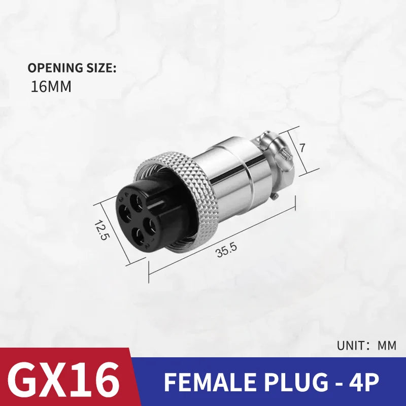 10 Pcs GX16 Male And Female Aviation Plug Socket Connector GX16-2/3/4/5/6/7/8/9/10 PIN Cable Aviation Plug Connector Rear Nut