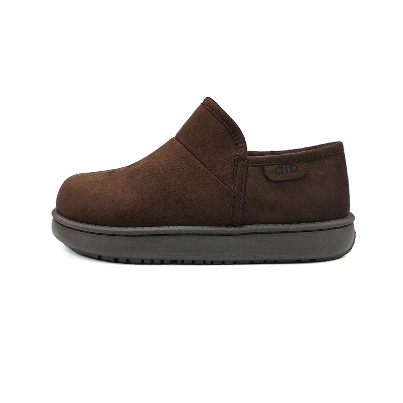 Men's slip on snow boots winter light warm plush casual cotton boots fashion soft-soled non-slip comfort outdoor walking boots