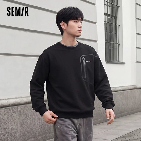 អាវយឺតបុរស Semir ស្រូបសំណើម ស្ងួតលឿន កមូល កីឡាក្រៅផ្ទះ ងាយស្រួលប្រើប្រាស់ អាវយឺតរដូវស្លឹកឈើជ្រុះធម្មតា ពាក់ប្រចាំថ្ងៃ 2026