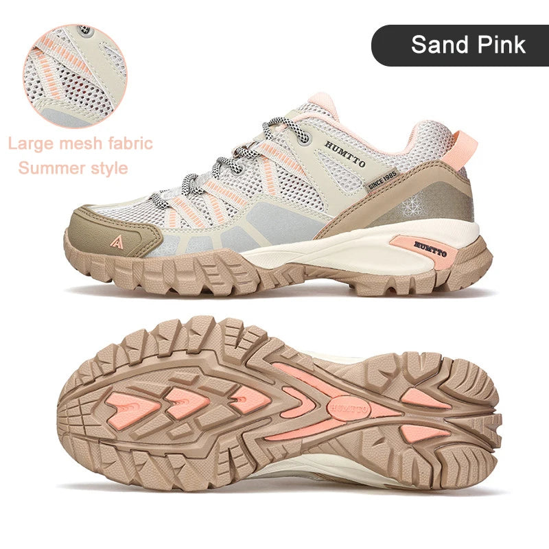 HUMTTO Hiking Women's Sports Shoes Summer Breathable Shoes for Women Non-slip Luxury Designer Outdoor Rubber Trekking Sneakers