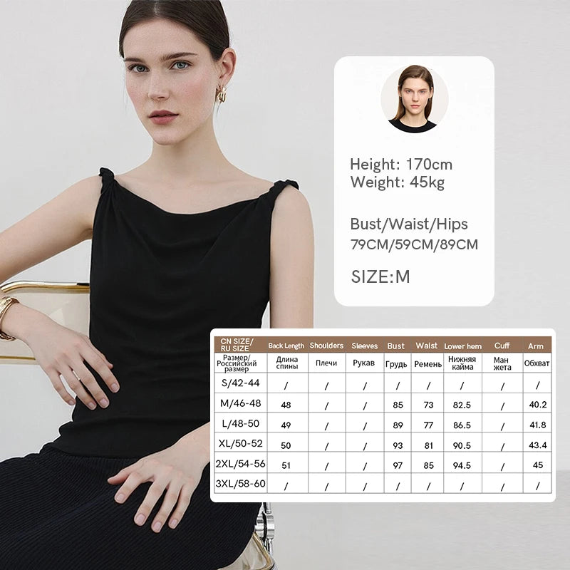Amii Women's Camisole 2026 Summer New Twist Detail Cowl Neck Knit Tank Top Casual Sleeveless Layering Vest For Women 12622122