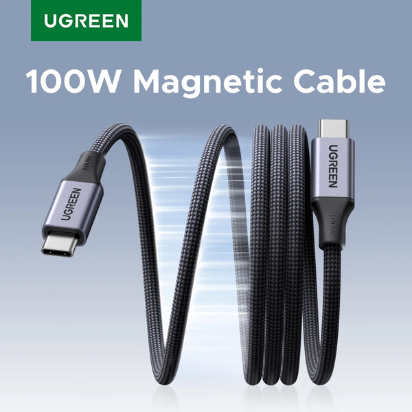 UGREEN Magnetic USB C to USB C Cable PD100W Type-C Cable for MacBook Laptop iPhone 17 16 Smasung S25 24 iPad Fast Charger Cord