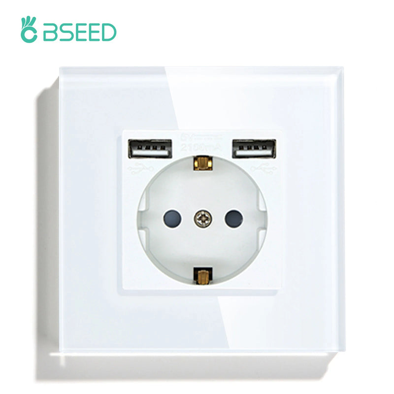 BSEED Touch Light Switches LED Backlight EU Wall Sockets Switches Glass Panel Max.Load 300W 1/2/3Gang 1Way LED Light Switches