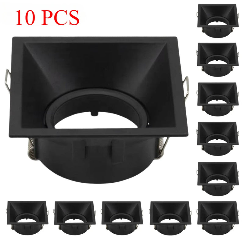 JOYINLED 1/10PCS Square Downlight LED Ceiling Fitting Indoor Spotlight Fixture GU10 MR16 Bulb Frame Recessed Downlight Fixtures