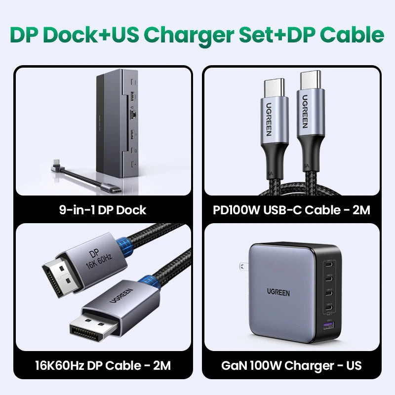 UGREEN Steam Deck Docking Station 10Gbps USB-C to 4K120Hz DisplayPort Gigabit RJ45 PD100W TF/SD for PC iPad Rog Ally/X Legion Go