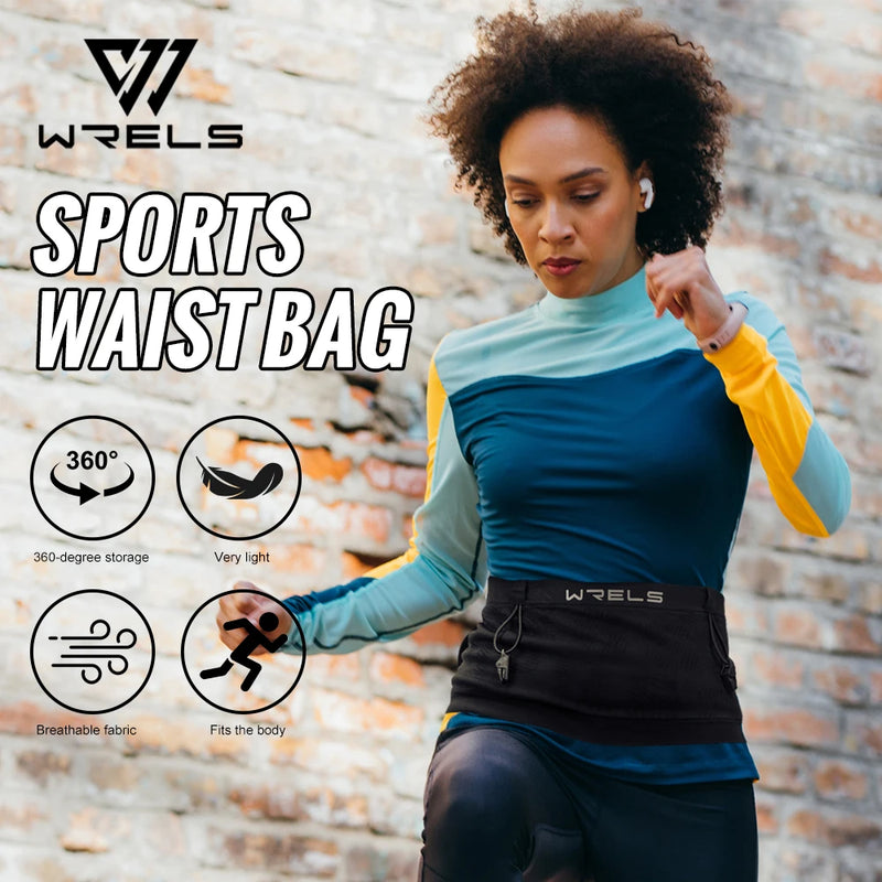 WRELS Elastic Sports Waist Bag Pack Belt Hydration Waist Pack Ultralight Waist Bag Phone Holder for Outdoor Trailing Run Bag