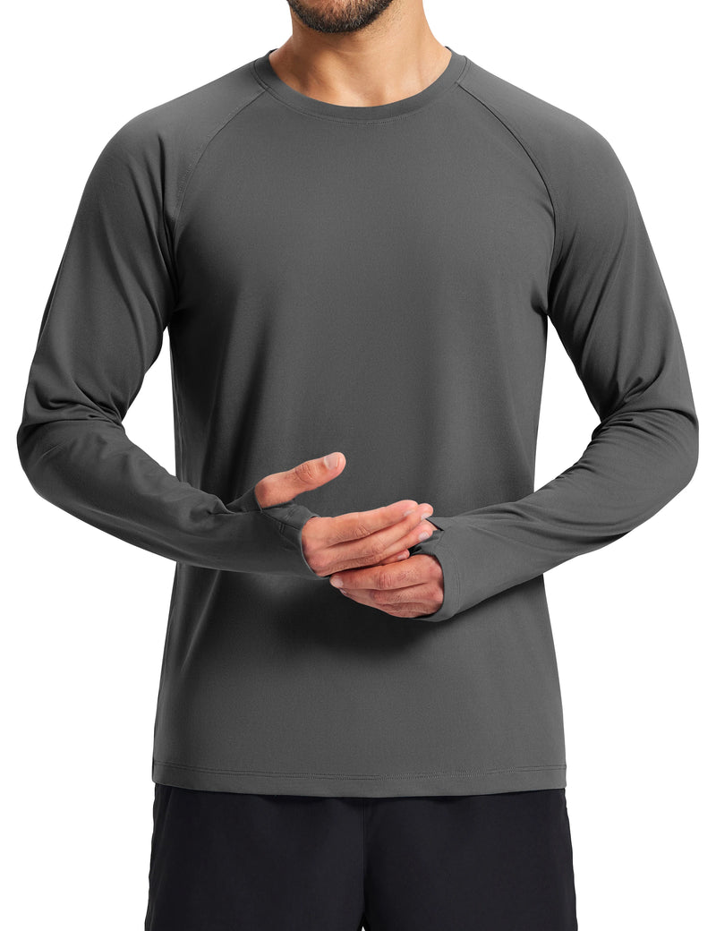 TACVASEN Men's Long Sleeve Shirts Dry Fit Breathable Workout Running Athletic Moisture Wicking Casual Tshirts with Thumb Holes