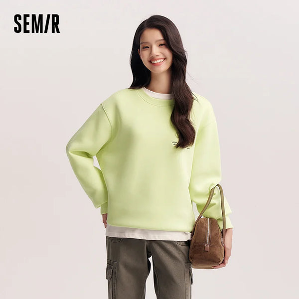 Semir  Graphic Hoodie Soft Texture Women Spring Casual Fashion Comfort Loose Style Trend Cozy New2025
