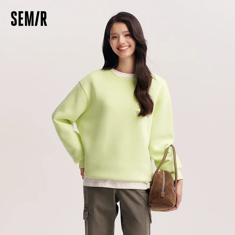Semir  Graphic Hoodie Soft Texture Women Spring Casual Fashion Comfort Loose Style Trend Cozy New2025