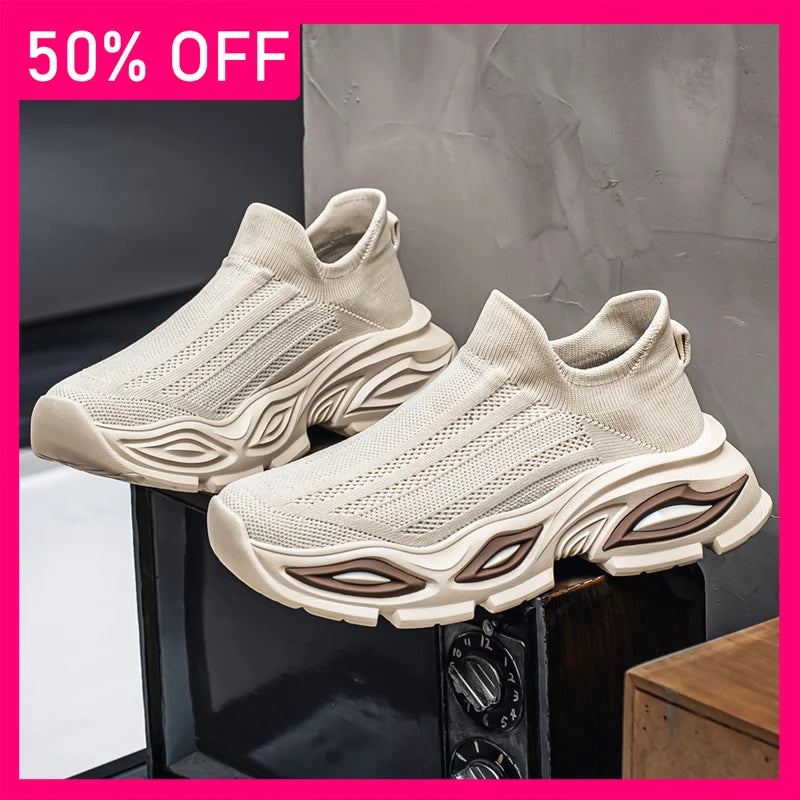 Men Walking Shoes Trendy Mesh Breathable Summer Outdoor Fitness Shoes 2026 New Comfortable Versatile Soft Soled Tennis Shoes