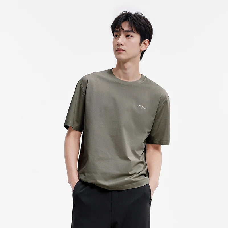 Semir Men Tshirt 2026 Summer New Letter Print Cool Feeling Loose Crew Neck Comfortable Daily Wear Casual Tops