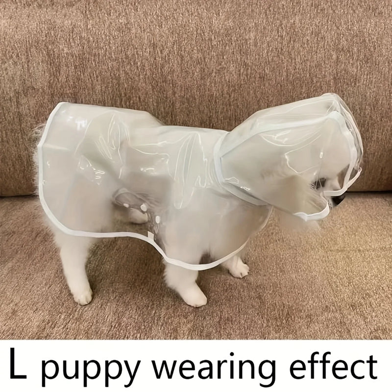 Transparent Dog Raincoat Button-Up  Ideal for Teddy & Bichon Frise, Rainy Day Walking Gear, Dog Raincoat | Transparent Raincoat
