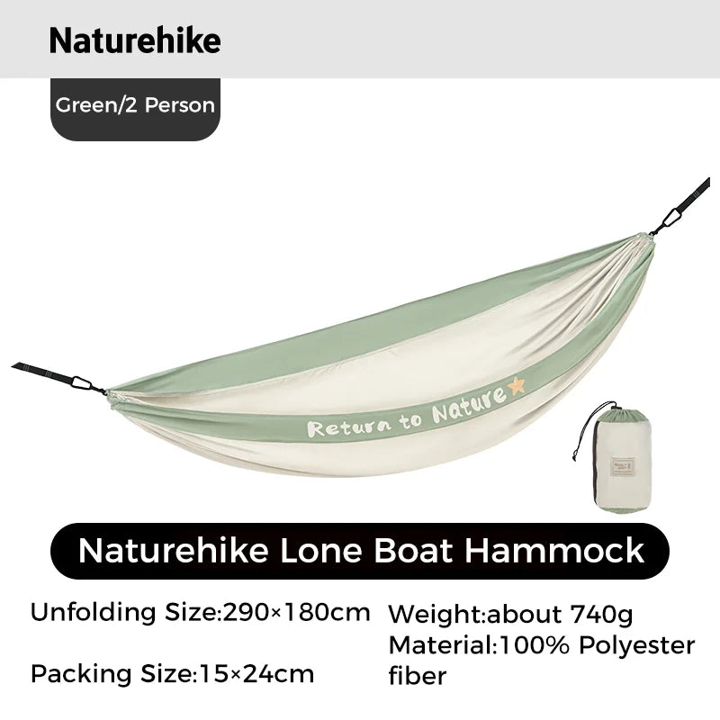 Naturehike Boat Hammock 1-2 Person Tear Bed Portable Hiking Sleeping Ultralight Hammo Camping Resistance Swing Child Rest Nest