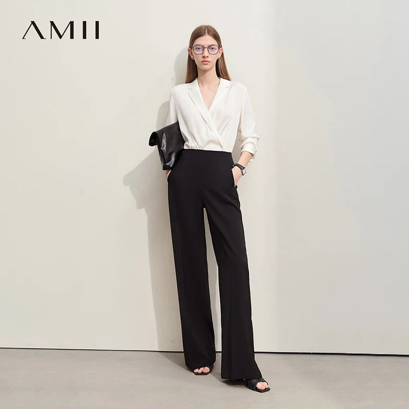ខោជើងវែង Amii Minimalism រដូវក្តៅឆ្នាំ ២០២៦ ខោជើងវែងថ្មីសម្រាប់ស្ត្រីត្រង់មូលដ្ឋានខោធម្មតាខោជើងវែងពេញប្រវែង ១២៤១២០០៦