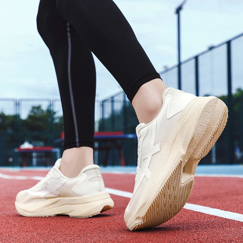 Men's sneakers Four seasons soft sole outdoor racing casual running shoes breathable lightweight Thick sole speed sports shoes