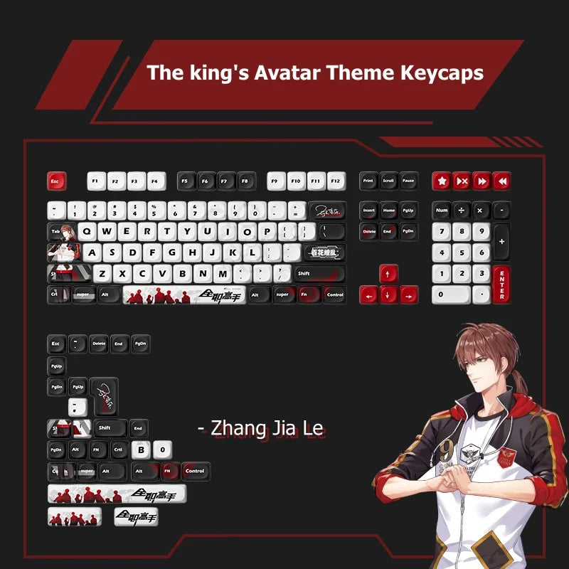 Akko The king's Avatar Theme Keycap Set MOA Profile PBT Dye-sublimation 137-Key Anime Characters Keycaps for Mechanical Keyboard