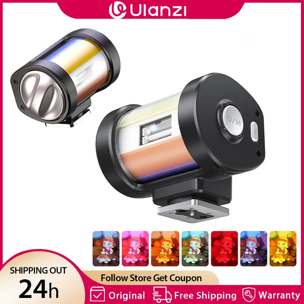ភ្លើង Flash Ulanzi KL01 Mini Camera Flash ជាមួយតម្រងពណ៌ចំនួន 7 ដែលភ្ជាប់មកជាមួយ GN10 សម្រាប់ Canon Sony ZVE 10 Nikon Fuji DSLR Speedlite Flash 6500K