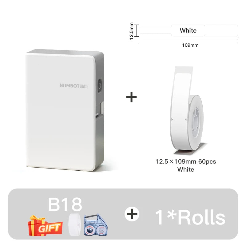 NIIMBOT N1/B18 Mini Portable Label Printer Thermal Transfer Pocket Label Maker With Long Life Ribbon And PET Stickers Gift