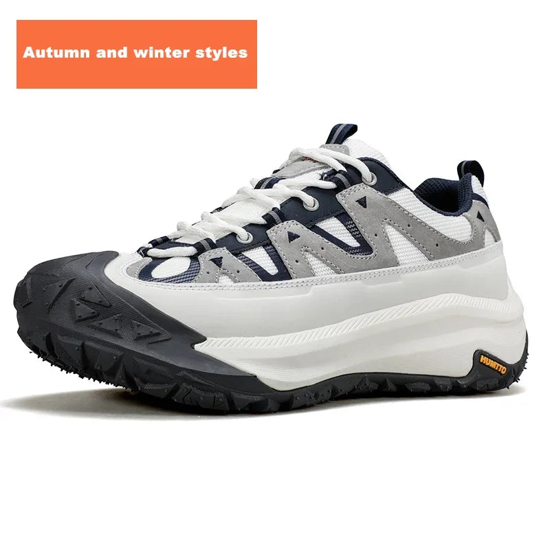 HUMTTO Men's Outdoor Sports Shoes Non-slip Trekking Shoes for Men Breathable Hiking Boots Leather Safety Walking Sneakers Man