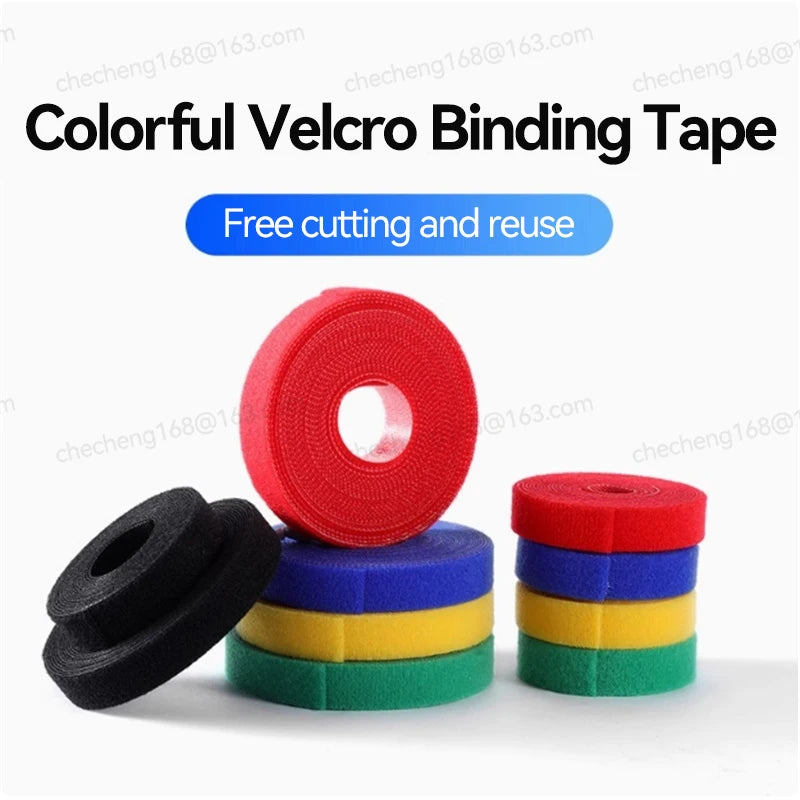 5Meter/Roll Reusable Fastening Tape Cable Ties 10/15/20/25mm Double Side Hook and Loop Straps Cable Wire Management Tape