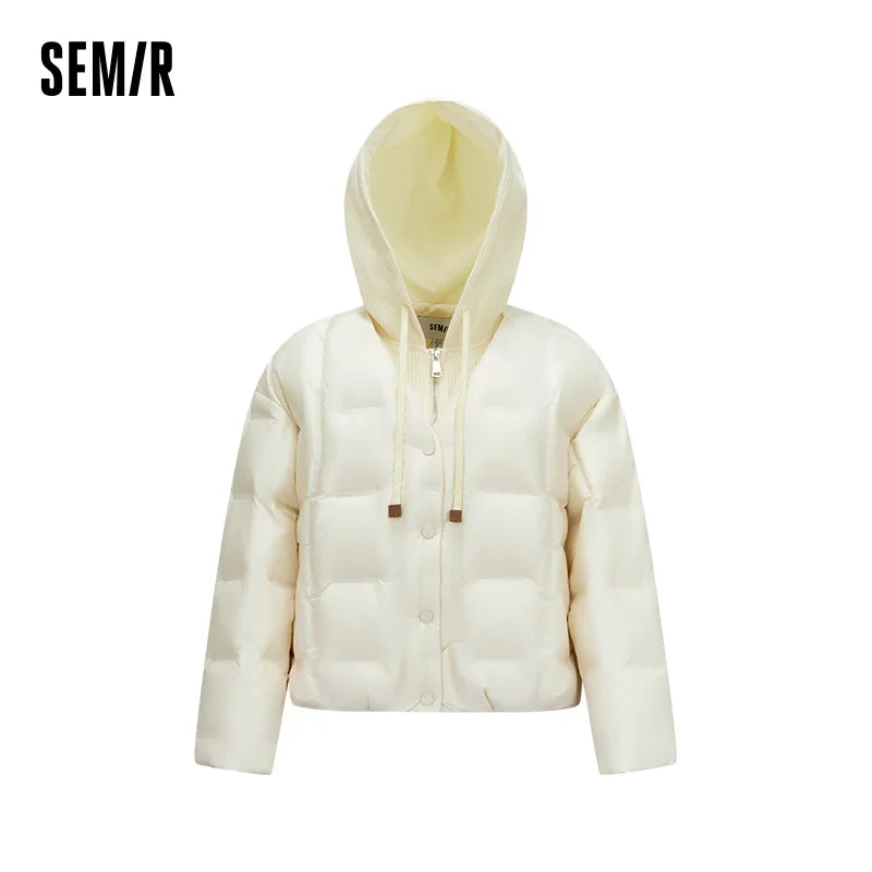 Semir Women Down Jacket 90 Percent Down Fill Layered Look Loose Fit Everyday Style 2026 Winter Cold Weather Outdoor Layer