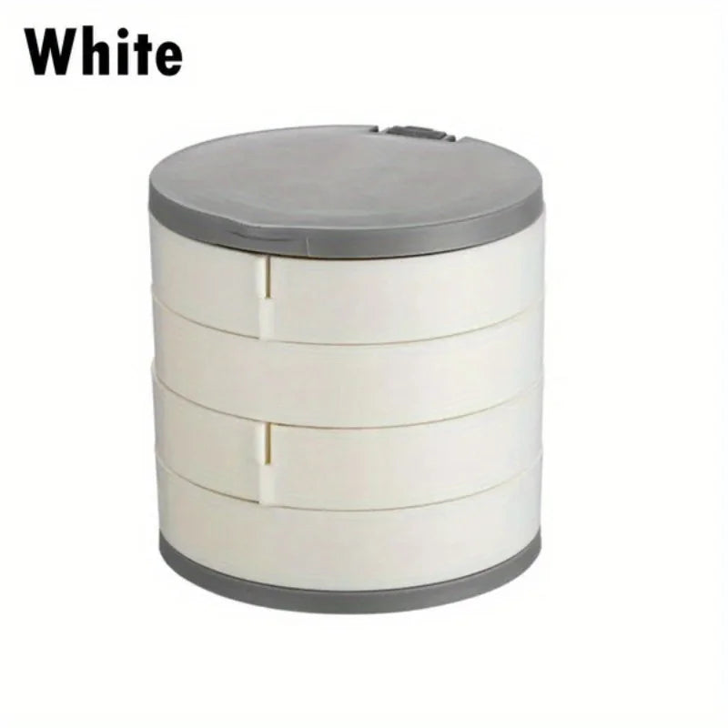1pc Rotating Storage Box for Organizing Earrings, Rings, And Necklaces Made of Multi-Layer Plastic, Jewelry Boxes organizer box