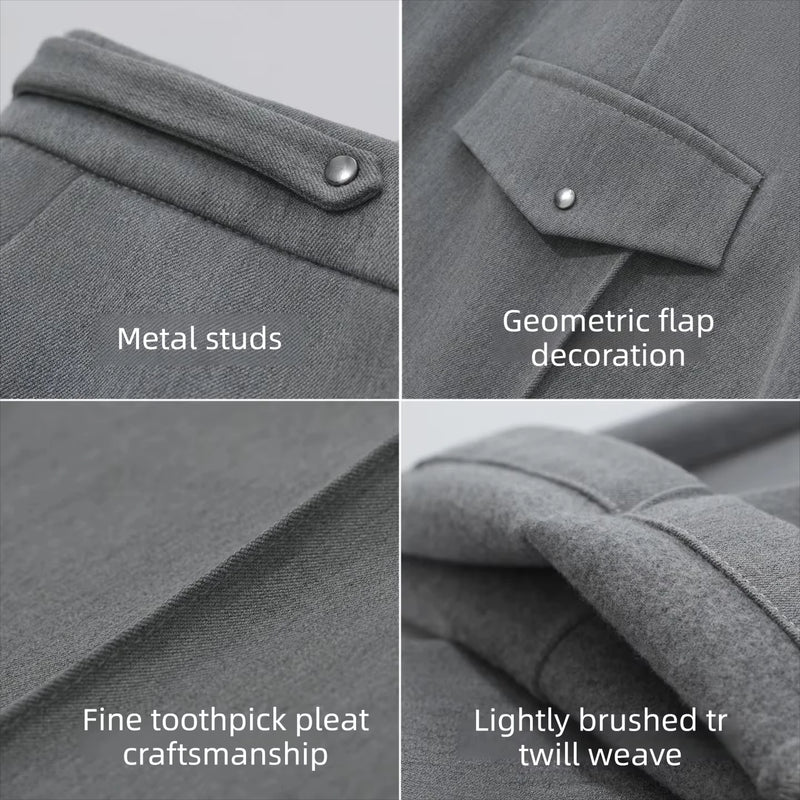 Amii Minimalist Women Pants Pleated 2026 Autumn New Versatile Casual Elegant Modern Cozy Brushed Fitted Women's Pants 12623055
