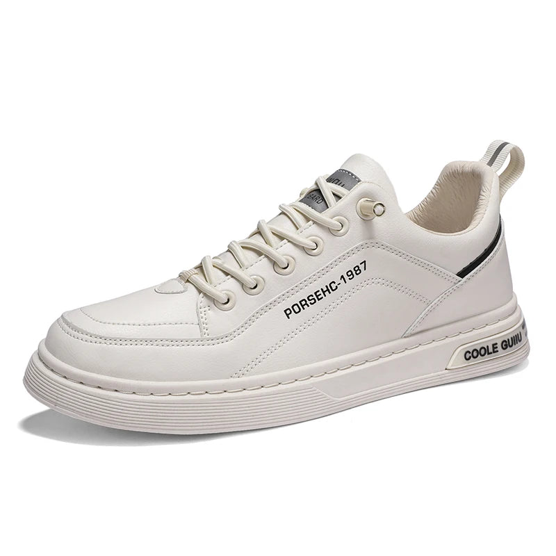 Men's Slip On Casual Shoes Four Seasons New Breathable Lightweight Soft-Sole Outdoor Flat Walking Shoes Student White Board Shoe