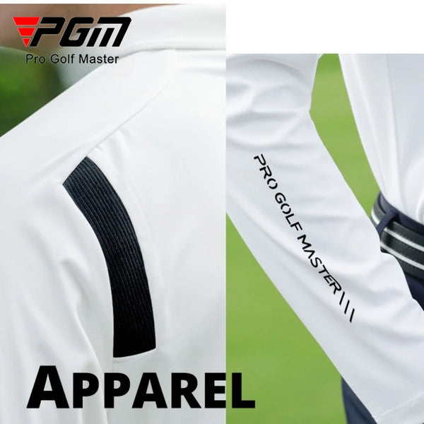 PGM Men's Golf Long Sleeve Polo T-shirt Autumn Winter Collar Soft High Elasticity Top YF822