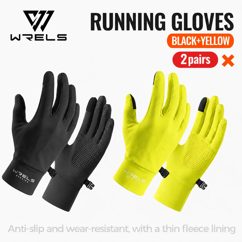 WRELS Driving Gloves Thermal Anti‑Slip Glove Liners Touch Screen Running Hiking Cycling Winter Men Women Outdoor Sports Glove