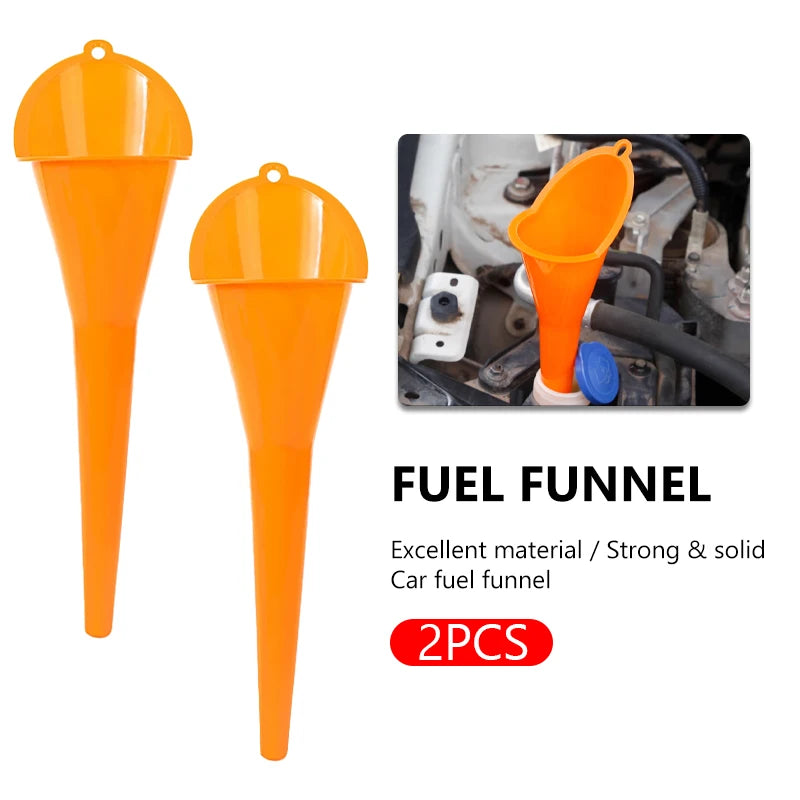 SEAMETAL 1/2pcs Car Long Stem Fuel Funnel Oil Fuel Filling Tools Anti-splash Plastic Oil Funnel Car Motorcycle Refueling Tools