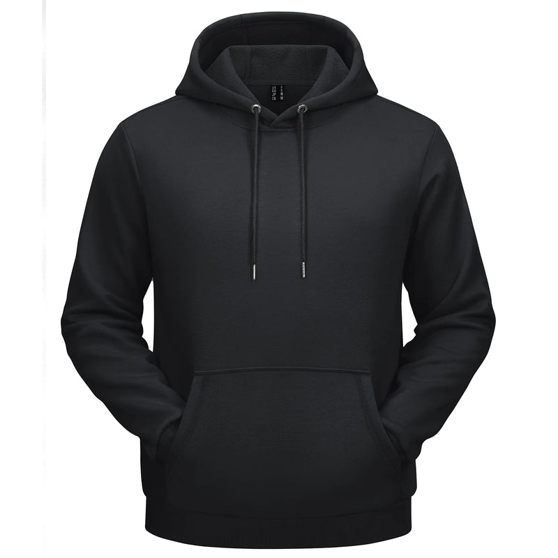 TACVASEN Autumn Winter Fleece Hoodies Mens Thermal Warm Hooded Sweatshirts Pockets Casual Hoodies Pullover Tops Male