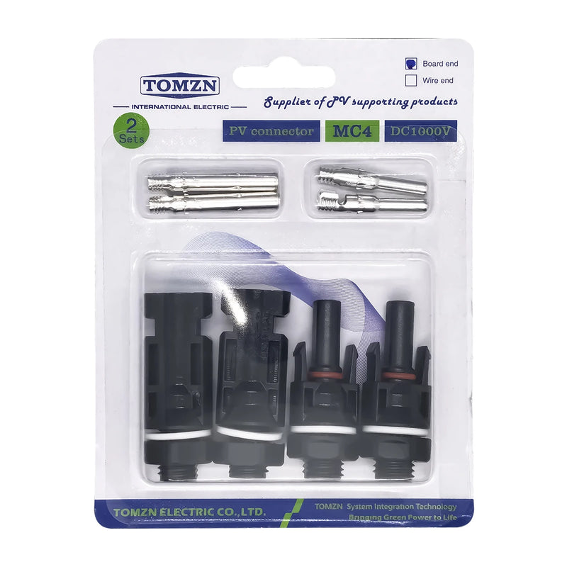 TOMZN 2 Sets of PV Solar Connectors 1000V/1500V 32A45A Panel Branch for Photovoltaic WireBoard Terminal Box Inverter IP67 10-Lot