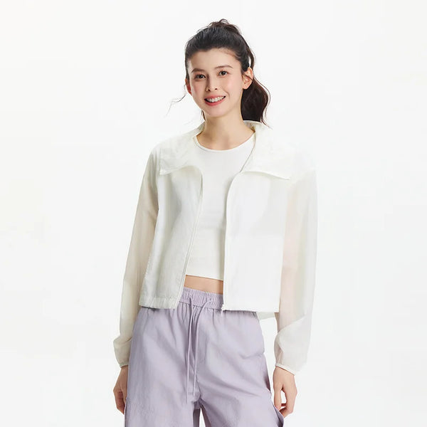 អាវក្រៅ Semir សម្រាប់នារី ការពារកាំរស្មីយូវី ឆ្នាំ២០២៦ កអាវខ្លី រាងរលុង មានអារម្មណ៍ត្រជាក់ ឆើតឆាយ ស្ទីលធម្មតា ទន់ ស្រួលពាក់ប្រចាំថ្ងៃ