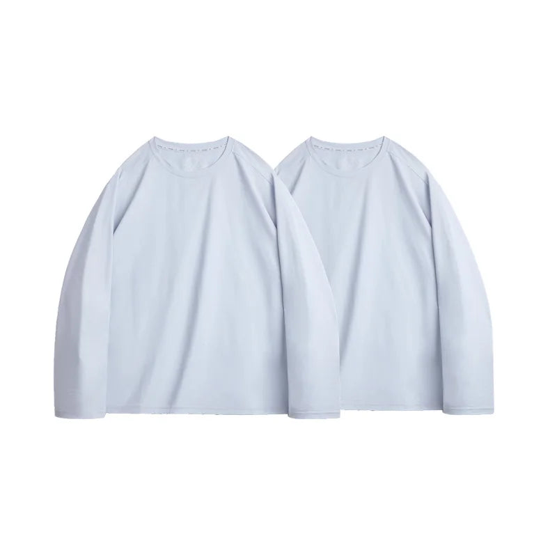 អាវយឺតដៃវែង Maden Casual 7A ប្រឆាំងបាក់តេរី ស្ងួតរហ័ស សម្រាប់បុរស រដូវផ្ការីក ត្រជាក់ ស្រួល មានខ្យល់ចេញចូល ក រាងមូល អាវយឺតស្រទាប់ៗ