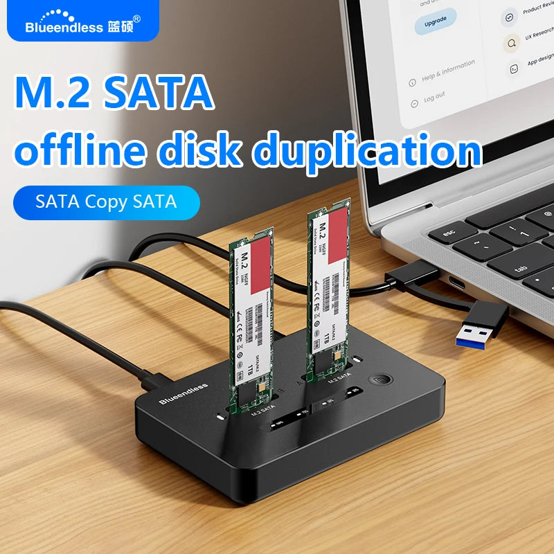 ប្រអប់ដាក់ SSD NGFF SATA ពីរប្រភេទរបស់ Blueendless Offline Clone សម្រាប់ SSD 2230 2242 2260 2280