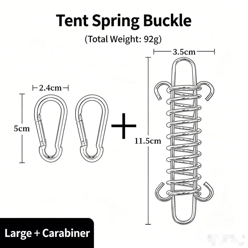 Outdoor Camping Tent High-Strength Steel Rope Buckle Spring Wind Hook Sunshade Fixed Buckle for Secure Tarp Anchoring