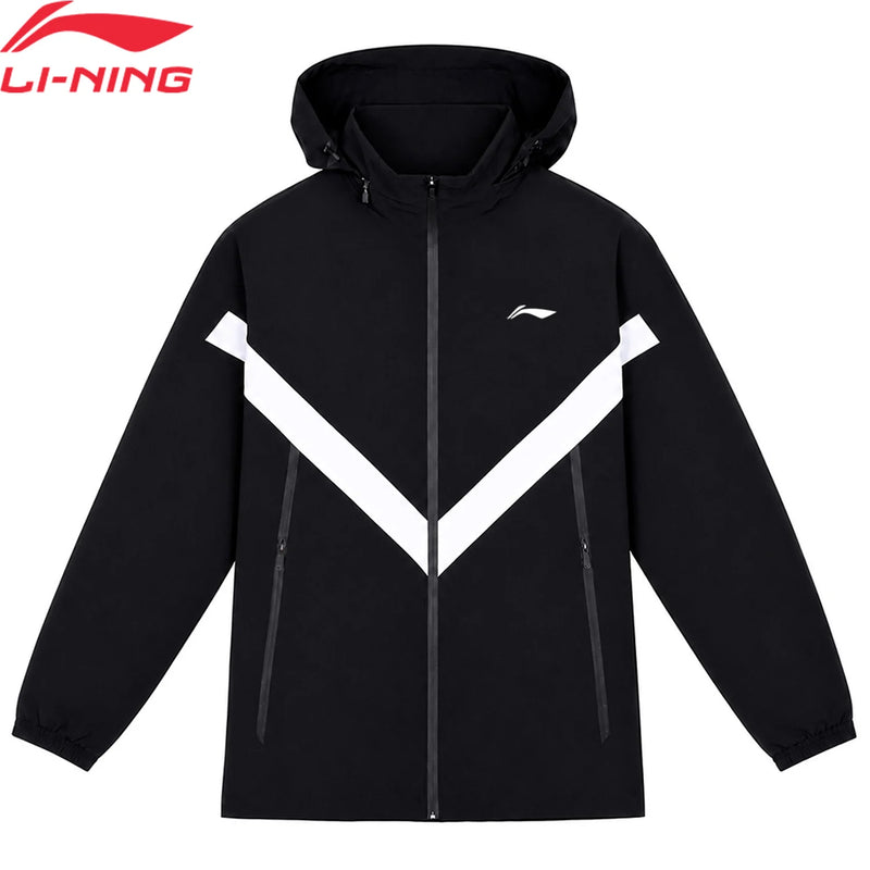 អាវក្រៅបាល់ទាត់បុរស Li-Ning ធ្វើពីប៉ូលីអេស្ទ័រ 100% ទំហំធម្មតា មានហ៊ូត AFDWK69