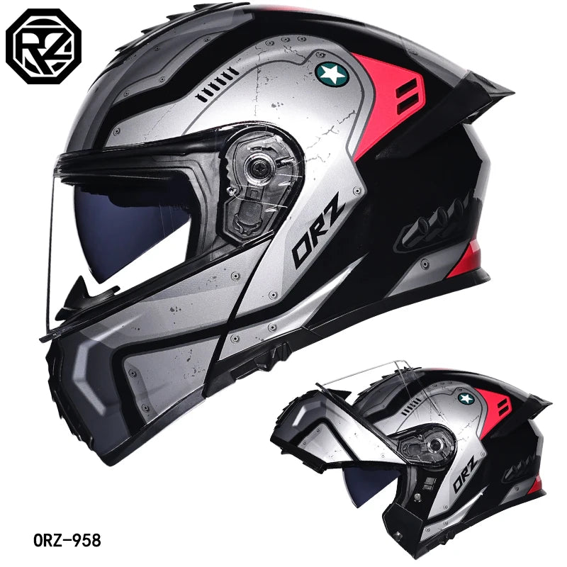 High Quality DOT Motorcycle Helmet Four Seasons Motocross Racing Modular Flip Up Casco Moto Men Women Off Road Helmet Unmasked