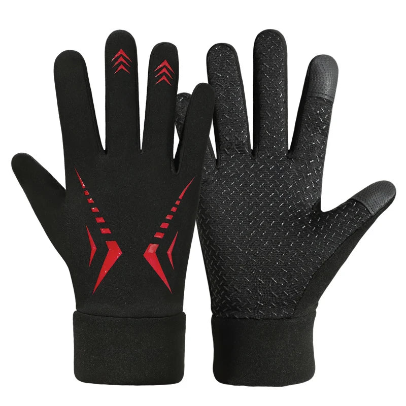 WRELS Autumn Winter Warm Cycling Gloves Waterproof Thermal Touch Screen Riding Cycling Skiing Non-slip Winter Bike Gloves Men