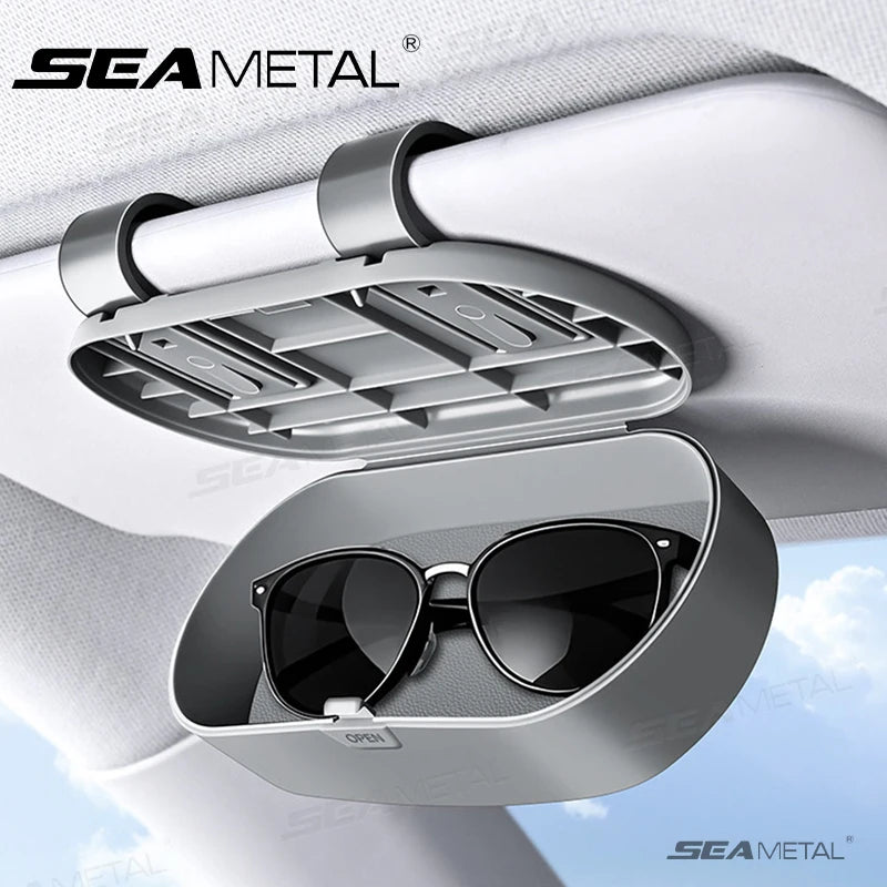 SEAMETAL Car Visor Glasses Case Premium ABS Auto Sunglasses Organizer Storage Case Anti-Scratch Protection for Car Accessories
