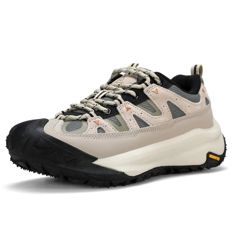HUMTTO Breathable Non-slip Hiking Shoes for Men Outdoor Sports Shoes Leather Shock-absorbing Walking Sneakers Man Trekking Boots